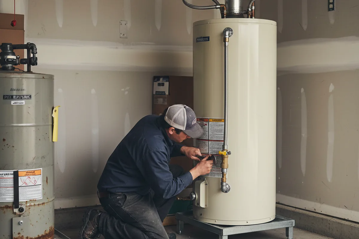 Water heater and shutoff valve replacement in Odessa